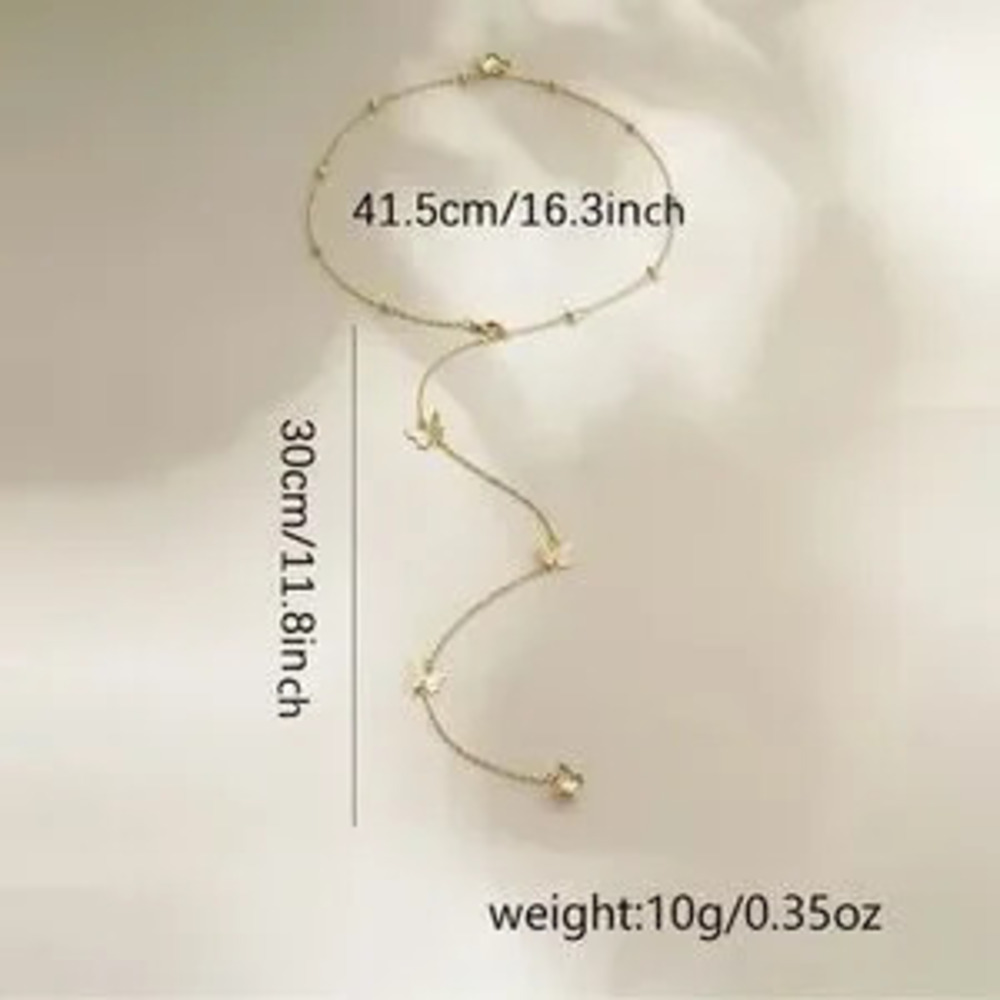 Silver Butterfly Back Drop Chain Necklace